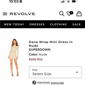 Superdown Elegant Wrap Mini Dress in Cream XS